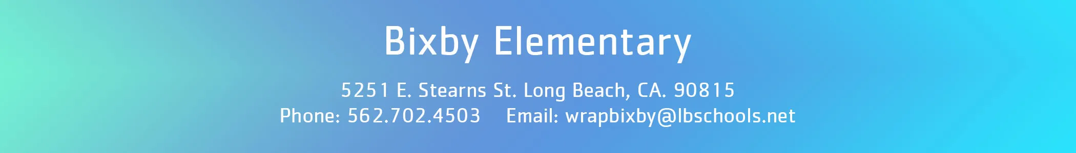 bixby banner with site information