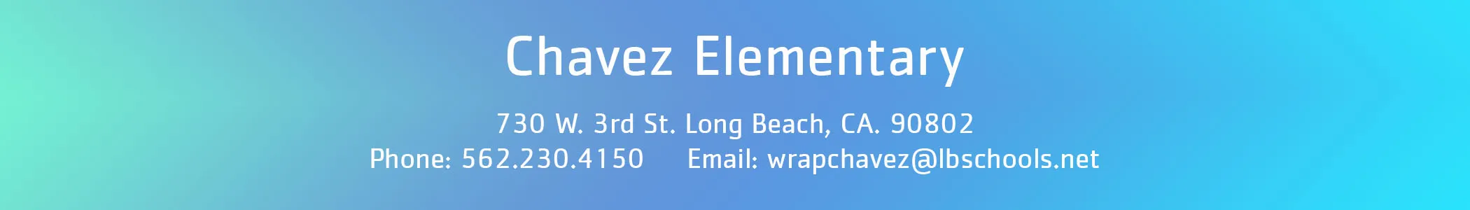 chavez banner with site information