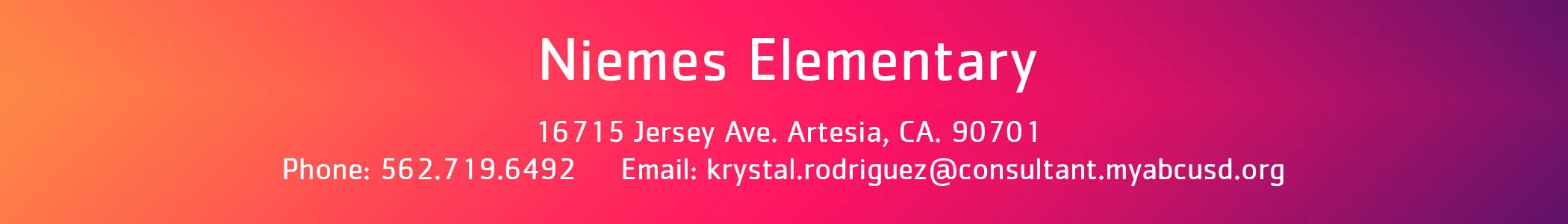 niemes banner with site information