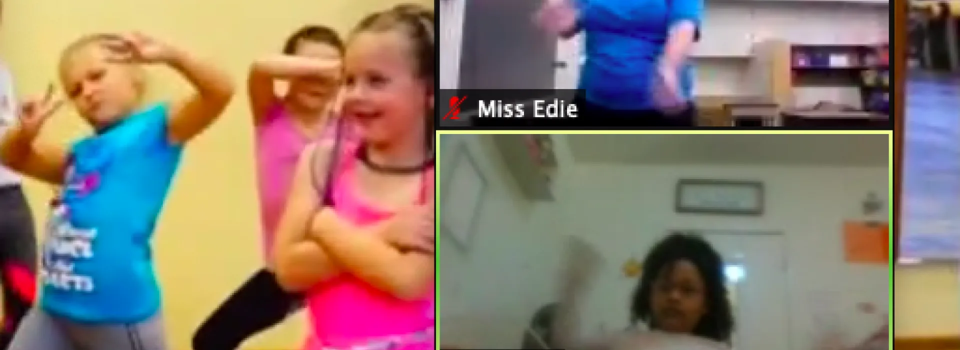 Stevenson students doing a virtual workout